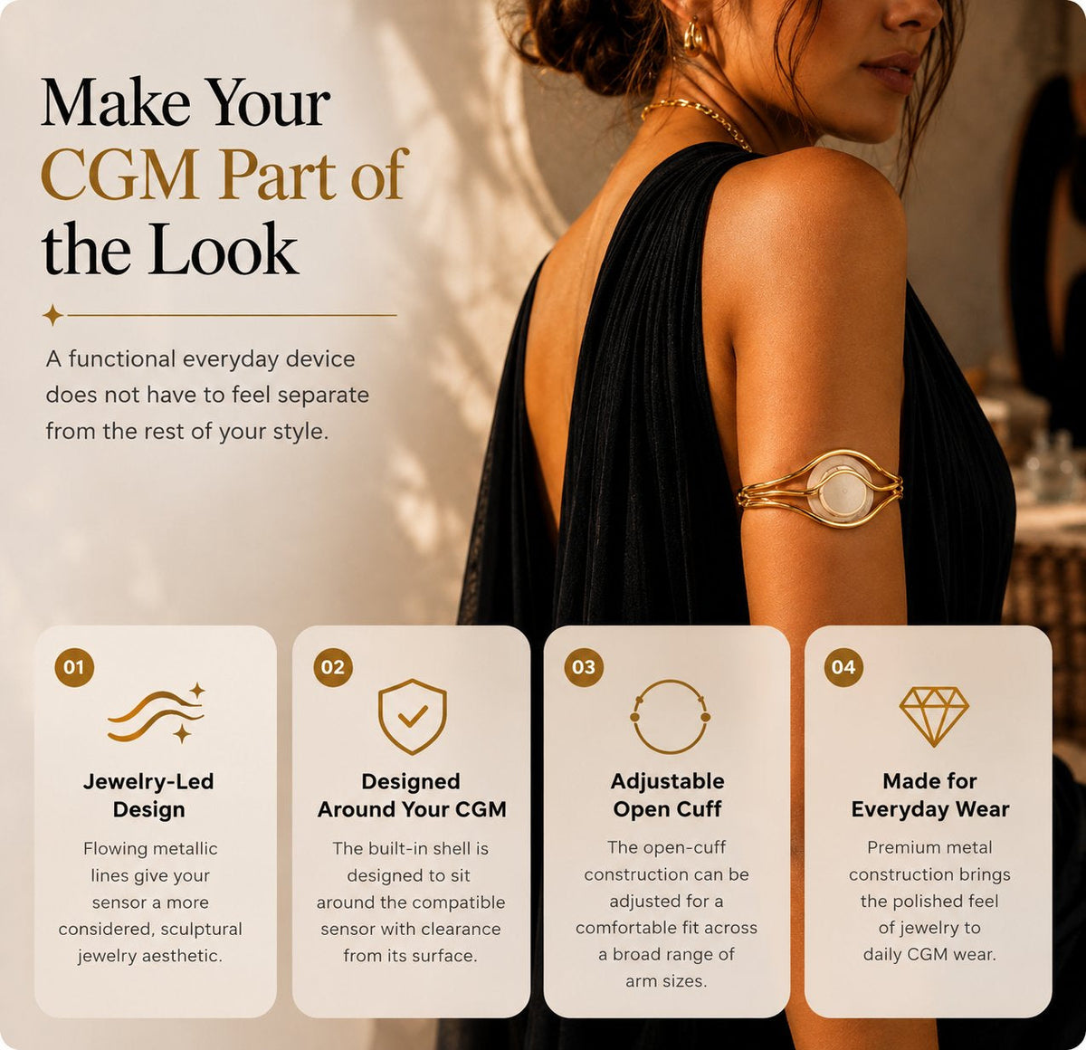 🔥Sensor Armband – Adjustable Jewelry‑Style Holder for Compatible Sensors