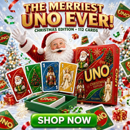 🃏UNO Christmas Edition🎄 Holiday Family Card Game with 112 Festive Cards
