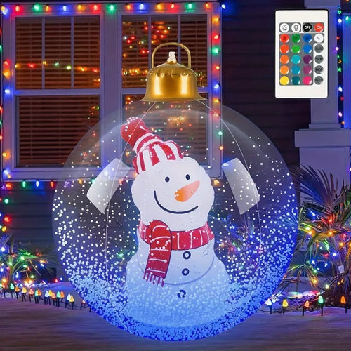 Glowing Snowman Christmas Ball, Outdoor Decoration with LED Lights