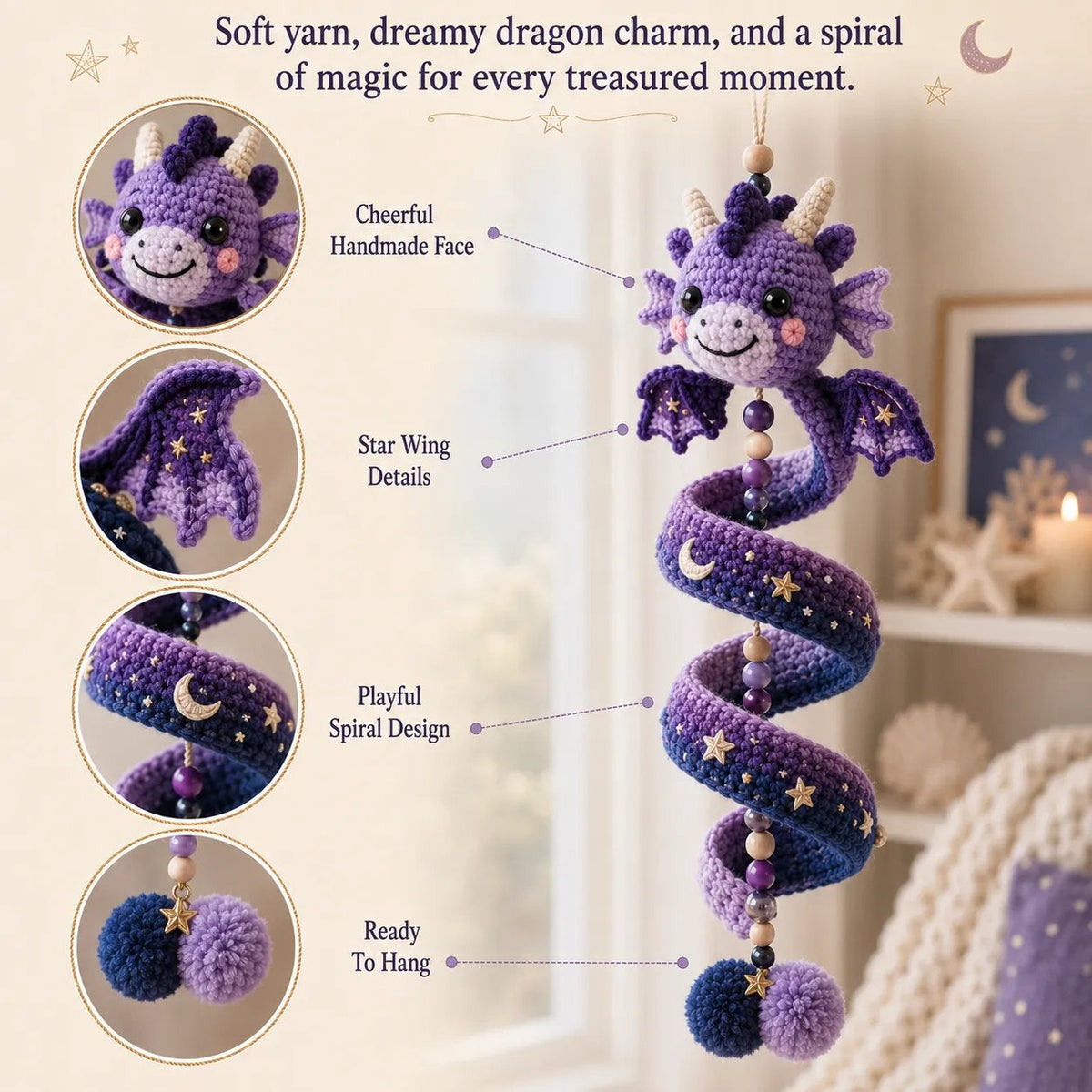 🐉 Beginner-Friendly DIY Enchanted Dragon Spiral Hanging Ornament Kit | Complete Kit with All Tools & Step-by-Step Guide Included 💕