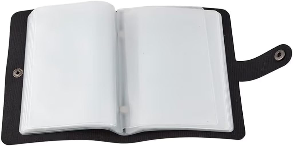 ✝️ Catholic PVC+PU Leather Holy Card Holder – Pocket Prayer Card Organizer with Snap Closure
