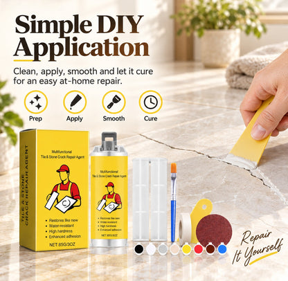 🔥Quick-Drying Tile Repair Glue - Complete Tool Kit for DIY – Fix Cracks Permanently in Minutes!✨