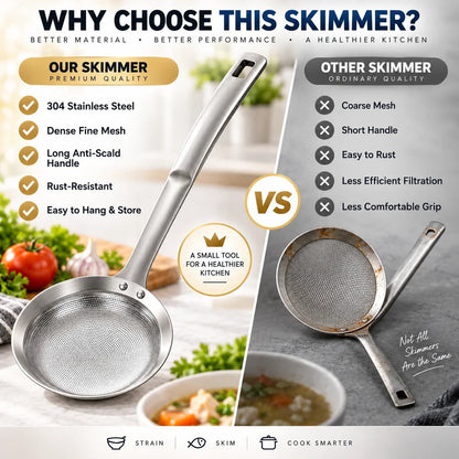 🎉Filter Scoop SUS304 Stainless Steel Fat Skimmer Spoon