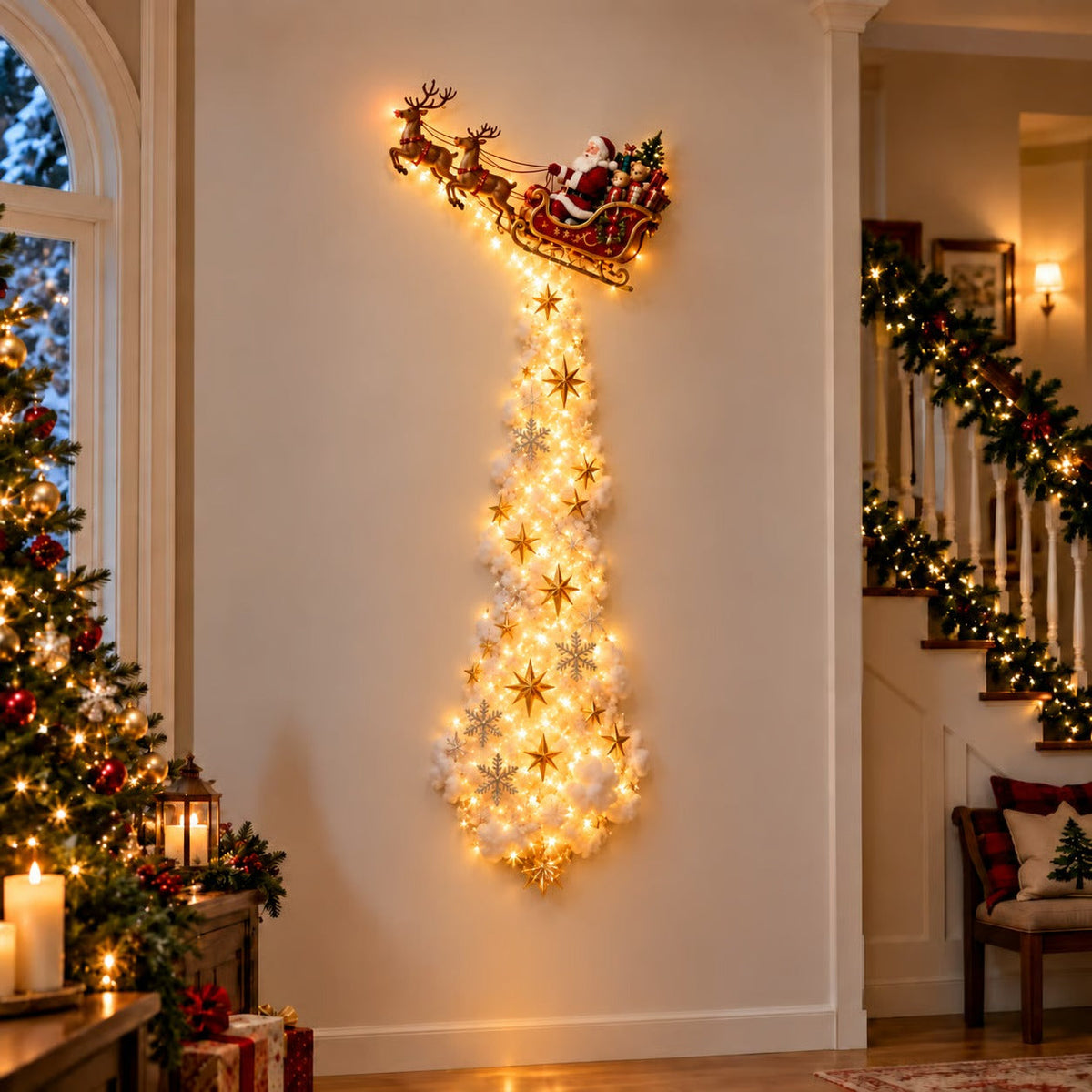Illuminated Christmas wall decoration Magical Christmas path – Festive light decoration with 10 Christmas motifs