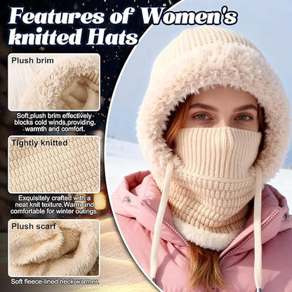 Stay Cozy and Stylish This Winter ❄️✨3 in 1 Beanie Hat For Women