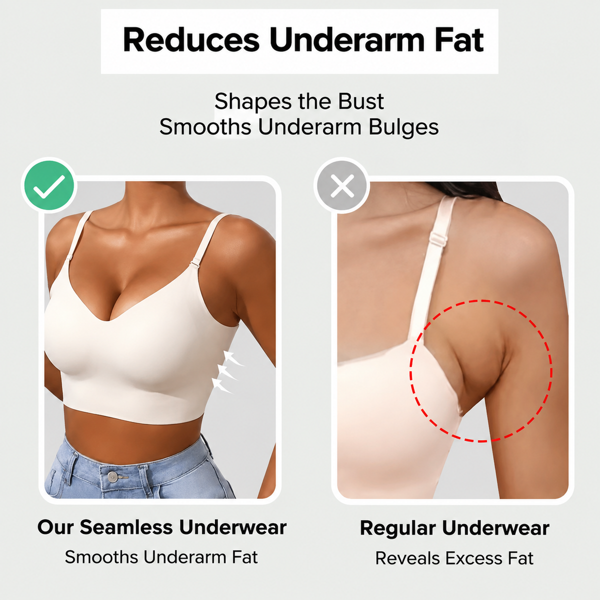 🔥 Solid-color, wireless, backless women's bra