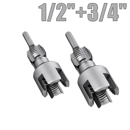 💯Drill-Powered Pipe Thread Cutting Bit — Internal & External Threading for 1/2" & 3/4" Plastic Pipes