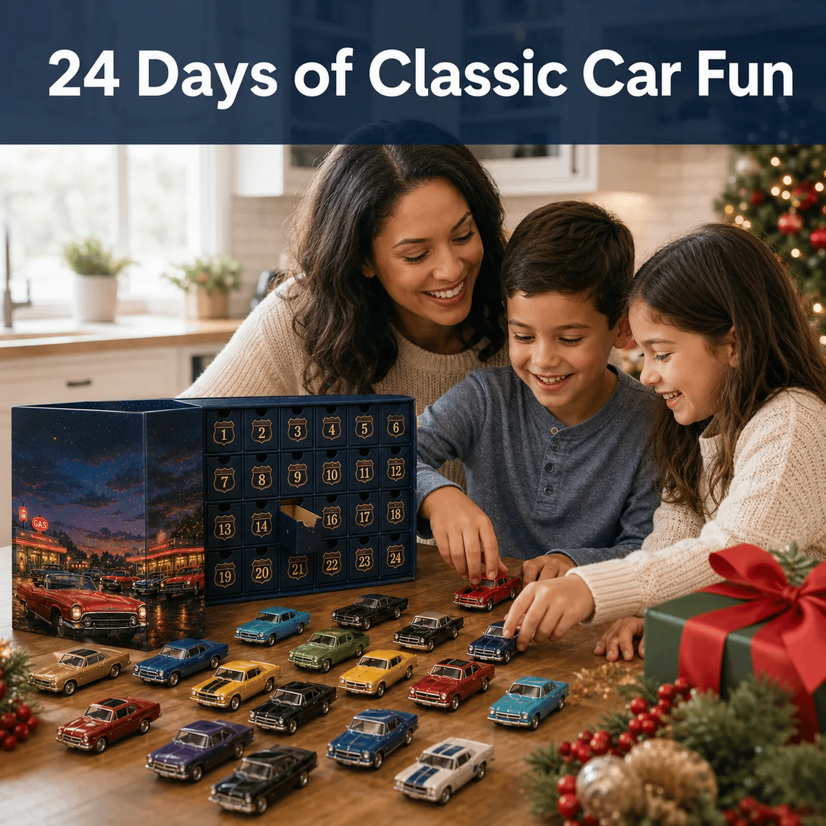 🚗24 Days of Classic American Cars Advent Calendar – 24 Vintage Ride Collectibles for Car Lovers