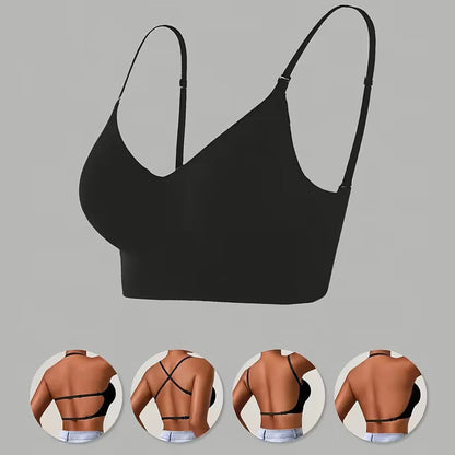 🔥 Solid-color, wireless, backless women's bra
