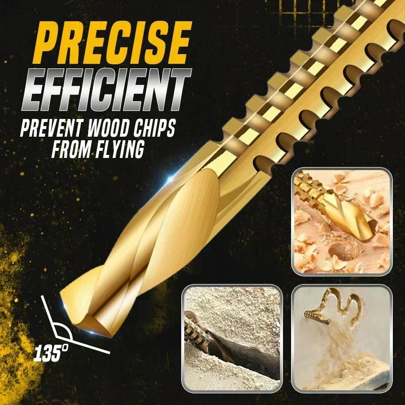 🛠️ ✨ Twist Drill Bit Set – Titanium-Coated, Serrated, Multi-Material 🔩