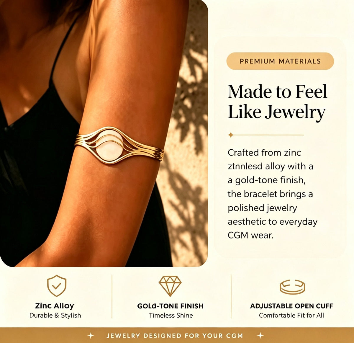 🔥Sensor Armband – Adjustable Jewelry‑Style Holder for Compatible Sensors