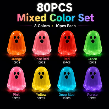 👻 Glow-in-the-Dark Mini Ghosts – 8-Colour Halloween Mix