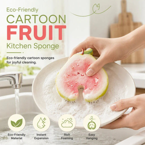 🥗✨Cute fruit-shaped dishwashing sponge brush🧴🍲