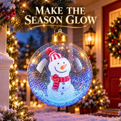 Glowing Snowman Christmas Ball, Outdoor Decoration with LED Lights