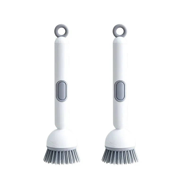 6-in-1 Dish Brush with Detergent Dispenser 360° Rotating Scrubber