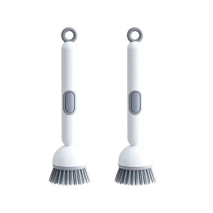 6-in-1 Dish Brush with Detergent Dispenser 360° Rotating Scrubber