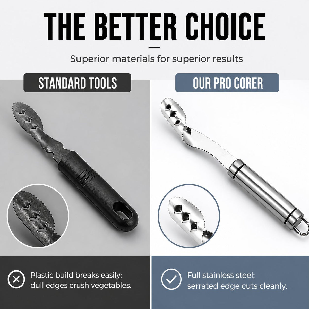 🌶️Stainless Steel Pepper Corer | Kitchen Vegetable Seed Remover Tool
