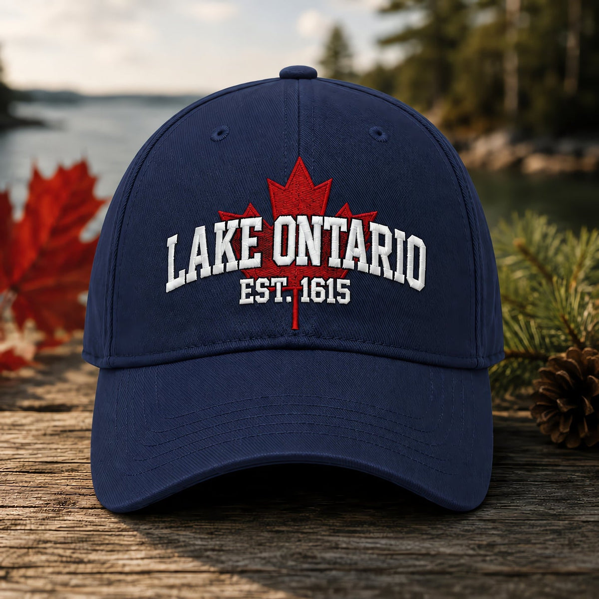 🍁Lake Ontario Forever – Heritage Embroidered Cap (🧢100% Cotton)
