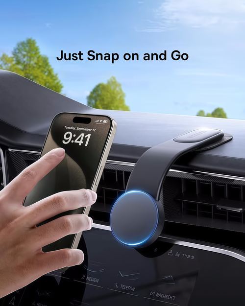 🚗 MagSafe Car Mount – 25N Strong Magnetic Phone Holder with Bendable Memory Titanium Alloy, 360° Rotation & 3M Adhesive Dashboard Mount for iPhone 16/15/14/13 & Android
