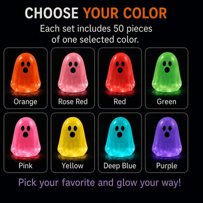 👻 Glow-in-the-Dark Mini Ghosts – 8-Colour Halloween Mix