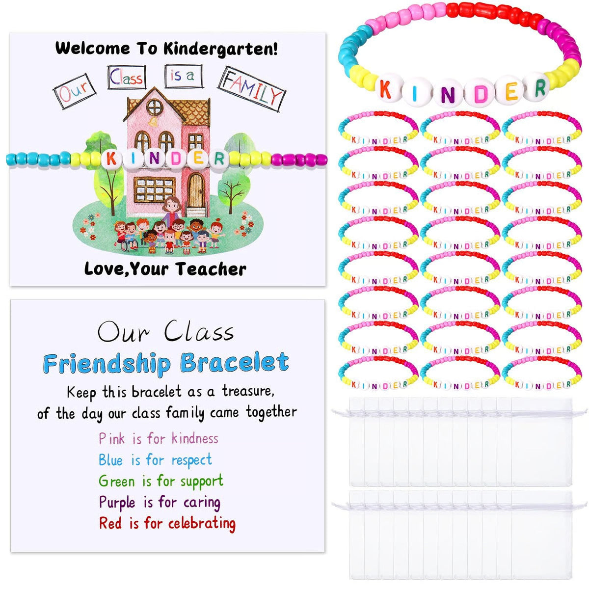 ✨🌈Pack of 25 Welcome BeadBracelets - StrengthenClassroom Friendship & SpreadWarm Kindness!